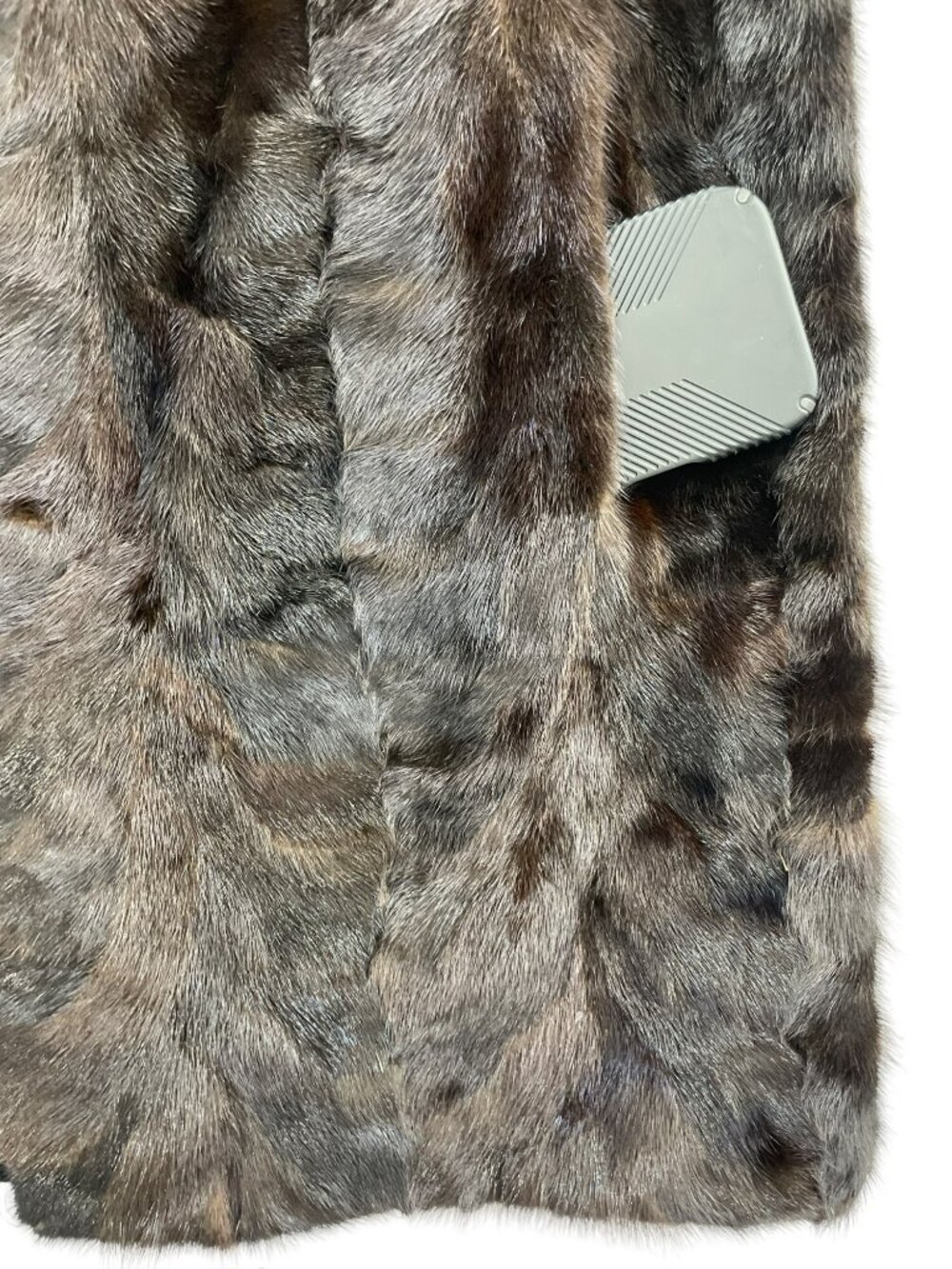 Vintage Mink Fur Brown Jacket Genuine Fur Coat Greek Key Lining Elegant Wmn's S - Picture 7 of 13